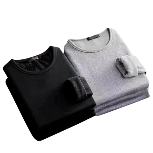 Lot de 2 T-shirts thermiques manches longues Doublure polaire - Homme