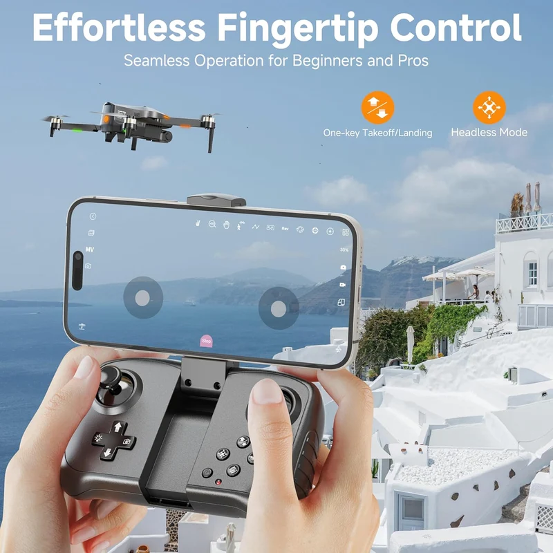 Drones w/ Camera 4K, Brushless Motor FPV Foldable Mini RC Drone for Beginners, One-Touch, WiFi, Auto Hover