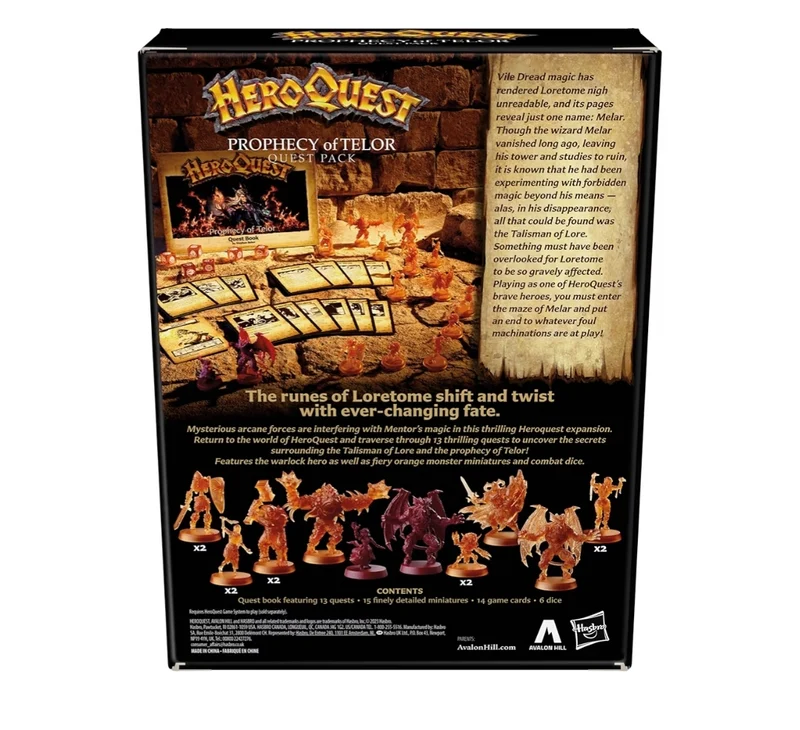 Avalon Hill HeroQuest Prophecy of Telor Quest Pack - Requires HeroQuest Game System to Play - Dungeon Crawler Games