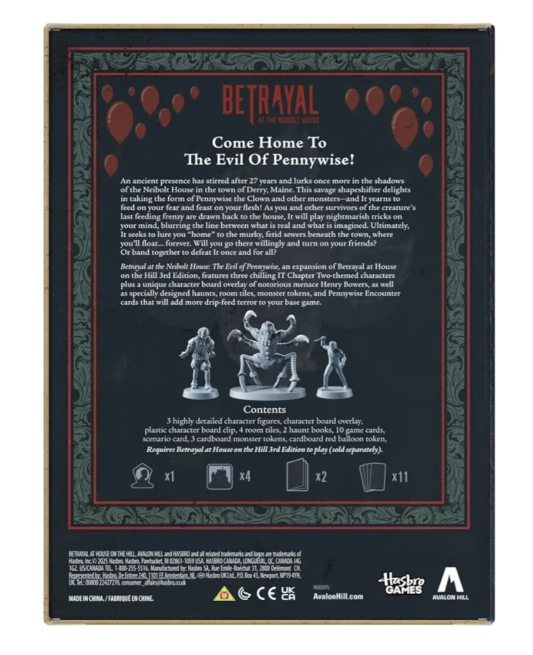 Hasbro Gaming Avalon Hill Betrayal at The Neibolt House: The Evil of Pennywise Expansion - (3-6 Players)