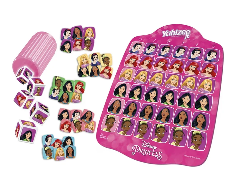 Hasbro Gaming Yahtzee Jr.: Disney Princess Edition Board Game for Kids - Counting and Matching Game for Preschoolers