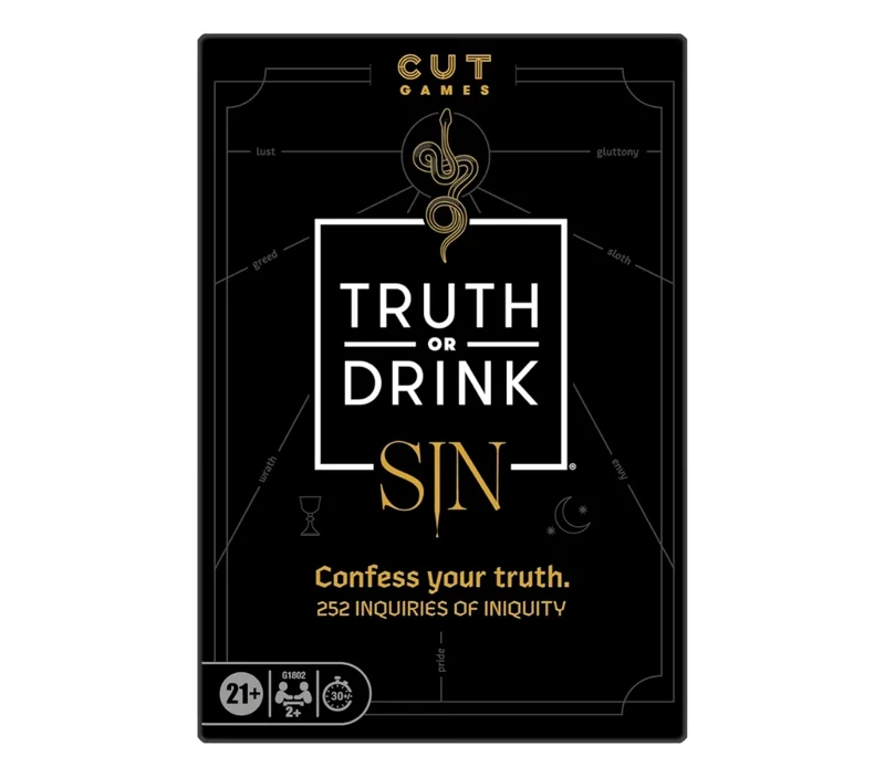 Truth or Drink: Sin Edition Adult Party Game by Cut - 250+ Questions Inspired by 7 Deadly Sins - Stand-Alone or Expansion