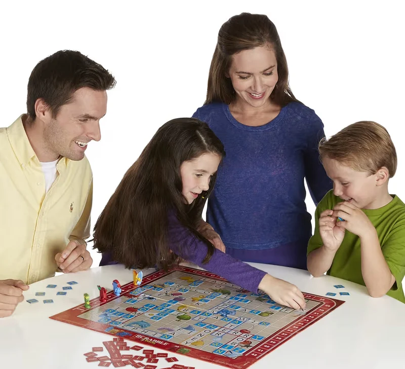 Hasbro Gaming Scrabble Junior Board Game - 2-4 Players - Family Educational Word Games for Kids