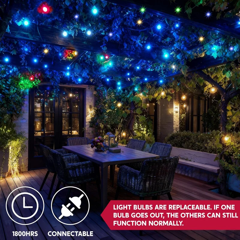 Blue Christmas String Lights,100 CT/ 22.3FT Fairy Tree Lights Plug Decorations - Green Wire