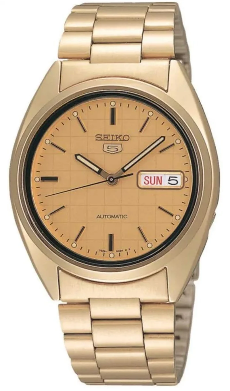 Seiko 5 Automatic Stainless Steel Watch - Champagne on Gold