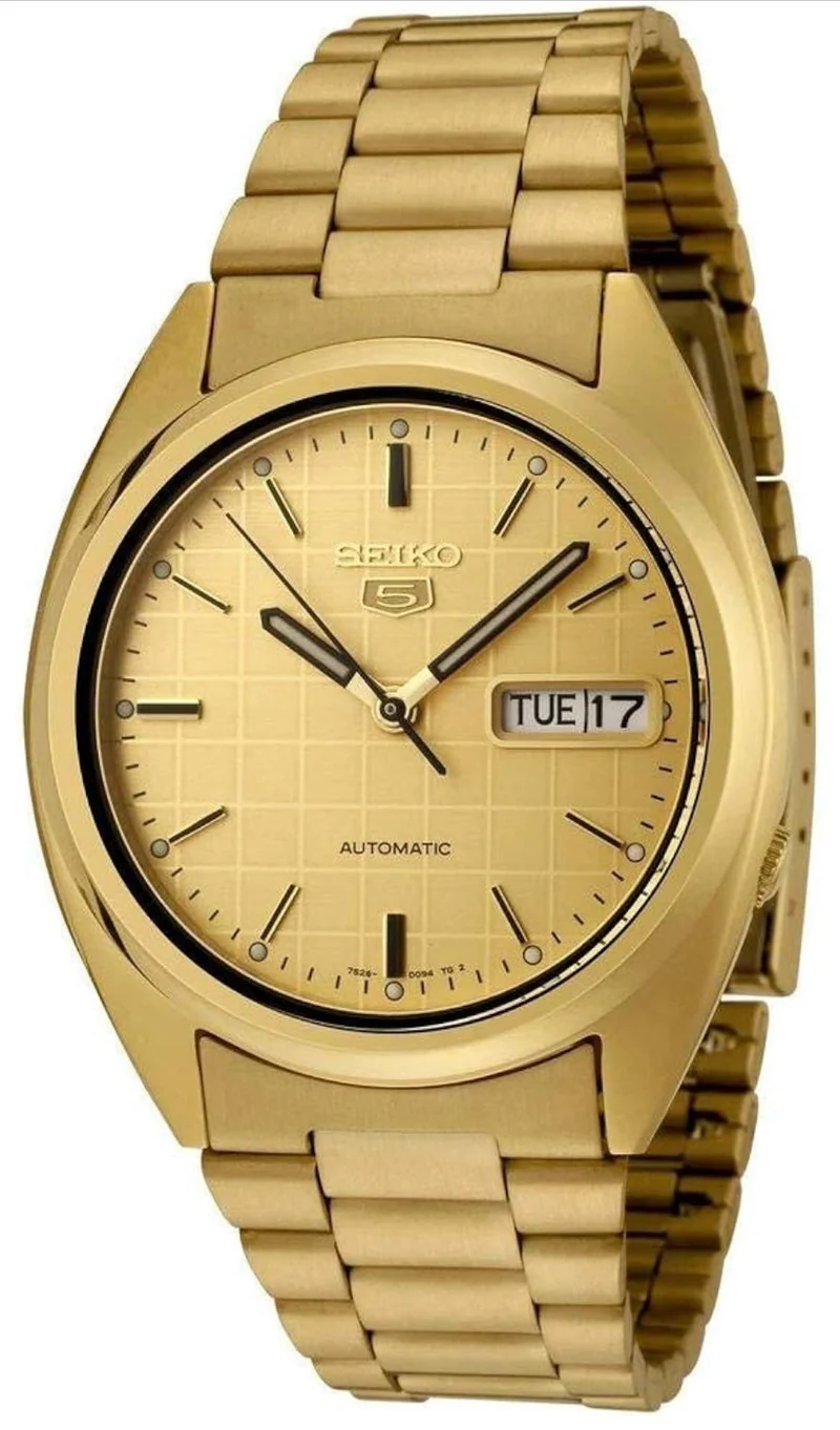 Seiko 5 Automatic Stainless Steel Watch - Champagne on Gold