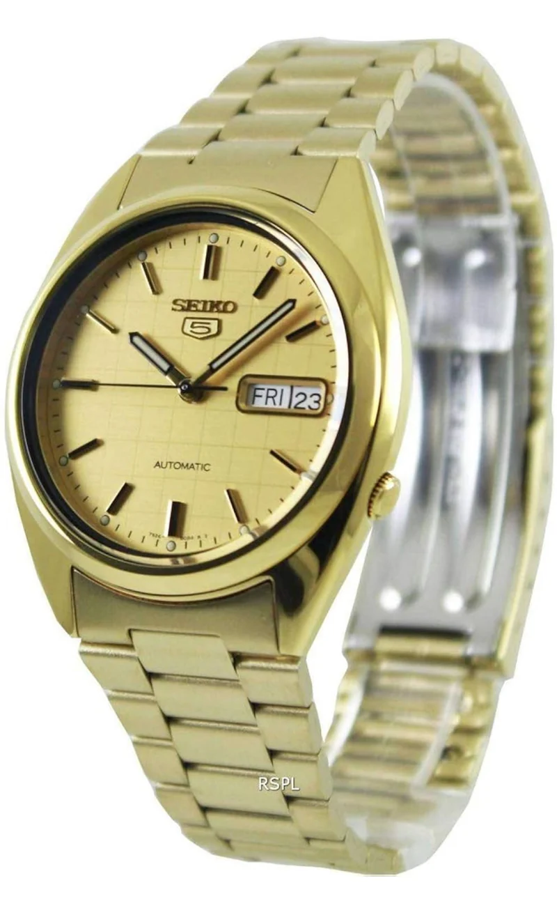 Seiko 5 Automatic Stainless Steel Watch - Champagne on Gold