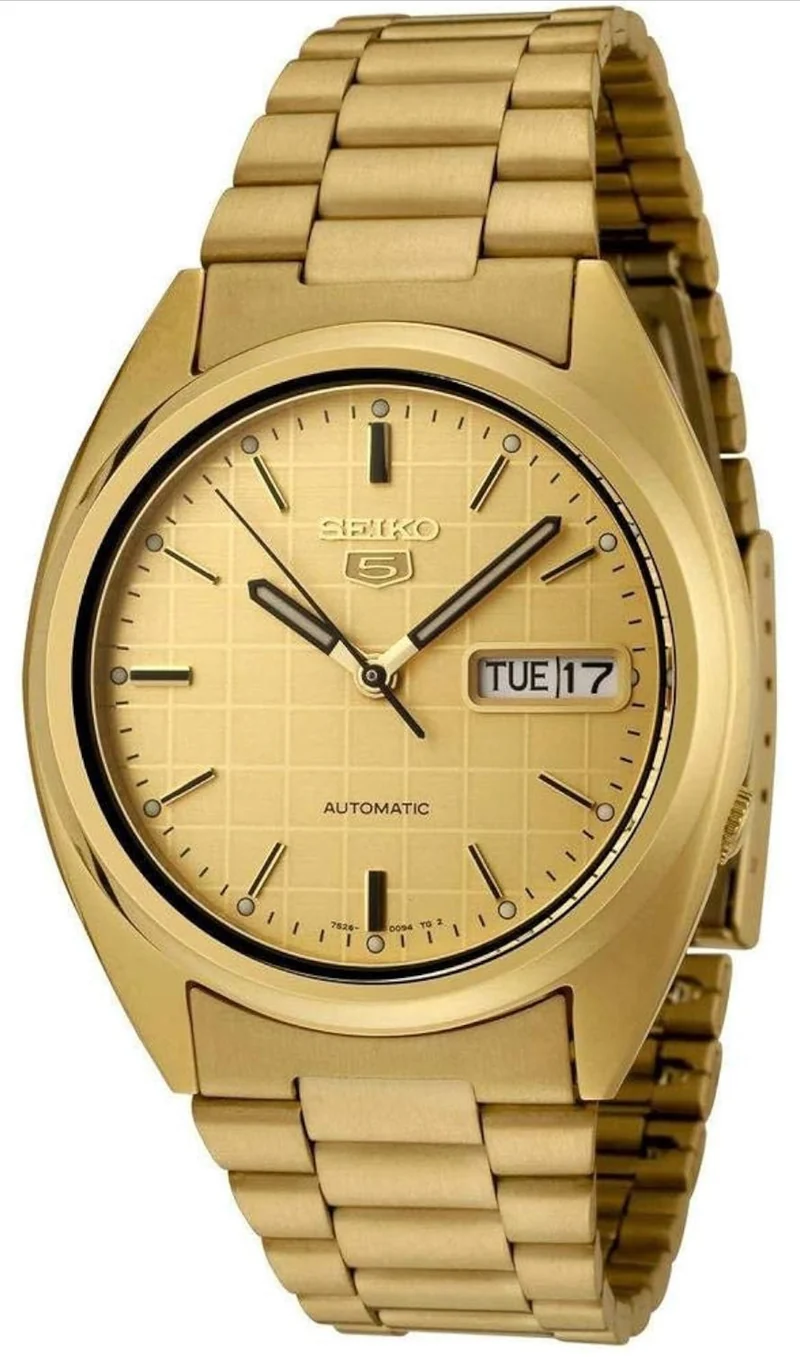 Seiko 5 Automatic Stainless Steel Watch - Champagne on Gold