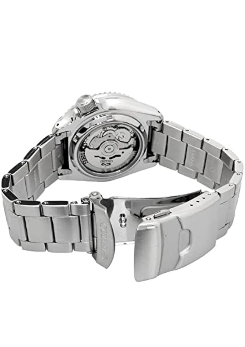 SEIKO Automatic Watch 5 Sports - Day/Date Calendar, LumiBrite Hands and Markers, and Rotating Bezel, 100m Water-Resistant - Orange