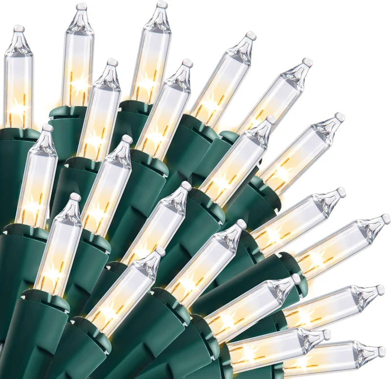 Clear Christmas String Lights Indoor,400CT Mini Warm White Fairy Light,85.6 FT Lighting Decor - Green Wire