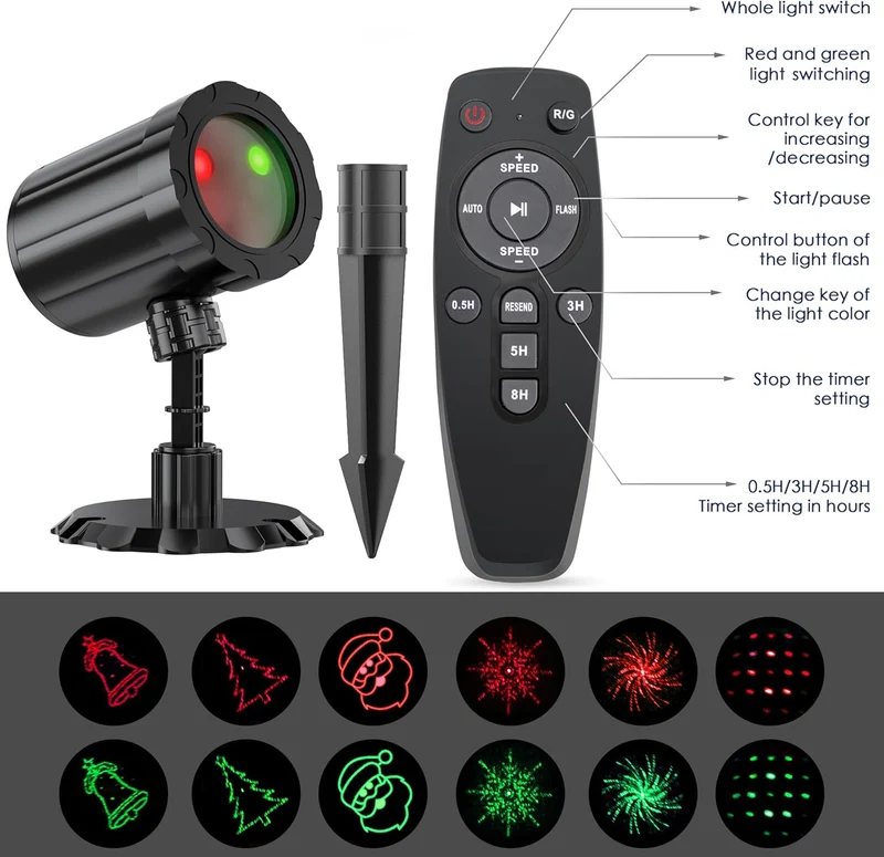 Christmas Projector Lights Outdoor Decorations - New