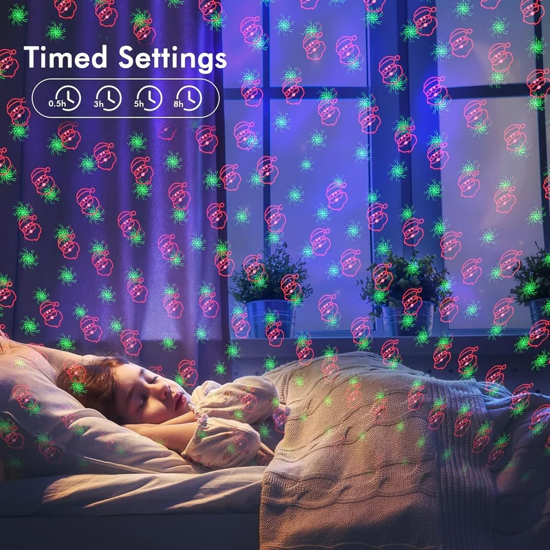 Christmas Projector Lights Outdoor, Waterproof Decorations Projection Light w/ Remote Control, Indoor Starry Lights Show