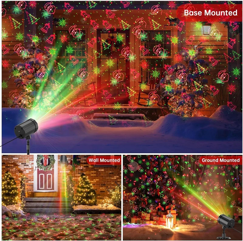 Christmas Projector Lights Outdoor, Waterproof Decorations Projection Light w/ Remote Control, Indoor Starry Lights Show