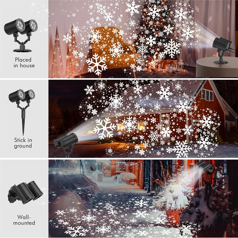 Christmas Decorations Dynamic IP65 Waterproof Snowflake Projector