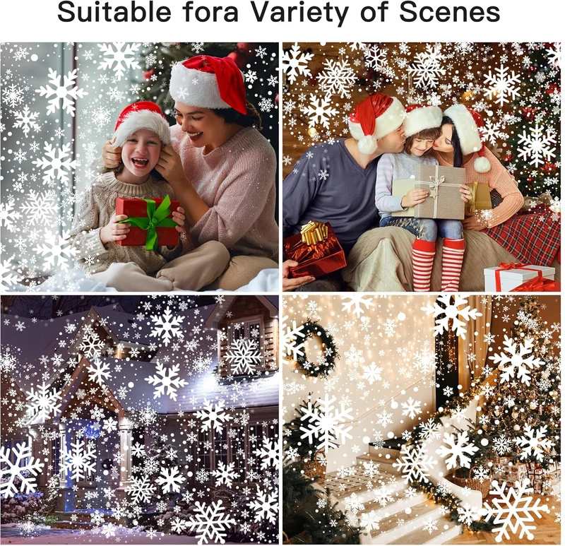 Christmas Projector Lights Upgraded IP65 Waterproof Dynamic Double Head Snowflake Projector