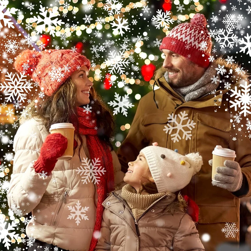 Christmas Projector Lights Snowflake Projector IP65 Waterproof 360°Rotating LED Projection Decoration Dual-Head