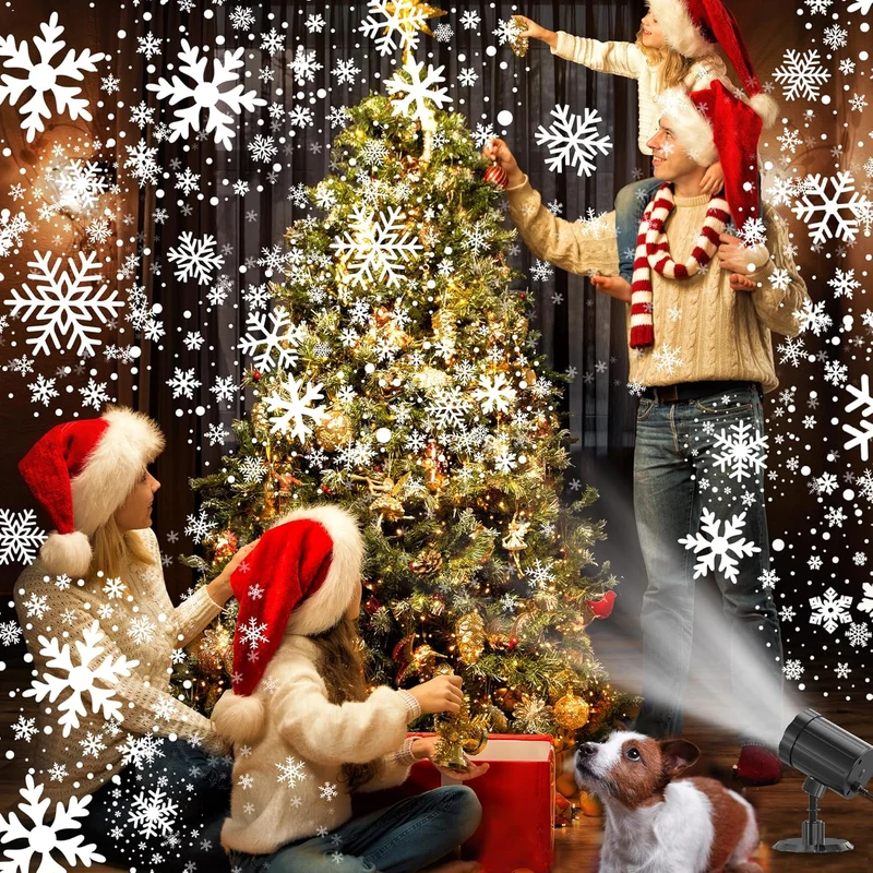 Christmas Projector Lights Dynamic Snowflake Projector IP65 Waterproof Snow Projection Lights