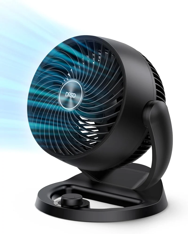 Bundle Fans for Table Air Circulator 9", 70ft Strong Airflow & Space Portable Electric Heaters for Indoor Use with Thermostat, Digital Display