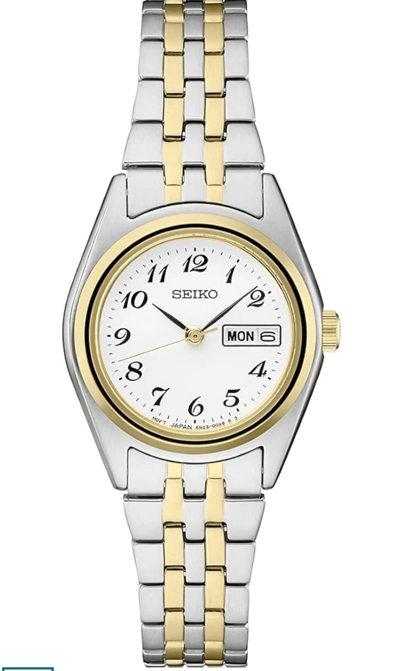 SEIKO Watch Essentials Day/Date Calendar, Two-Tone Stainless Steel Case, 100m Water-Resistant