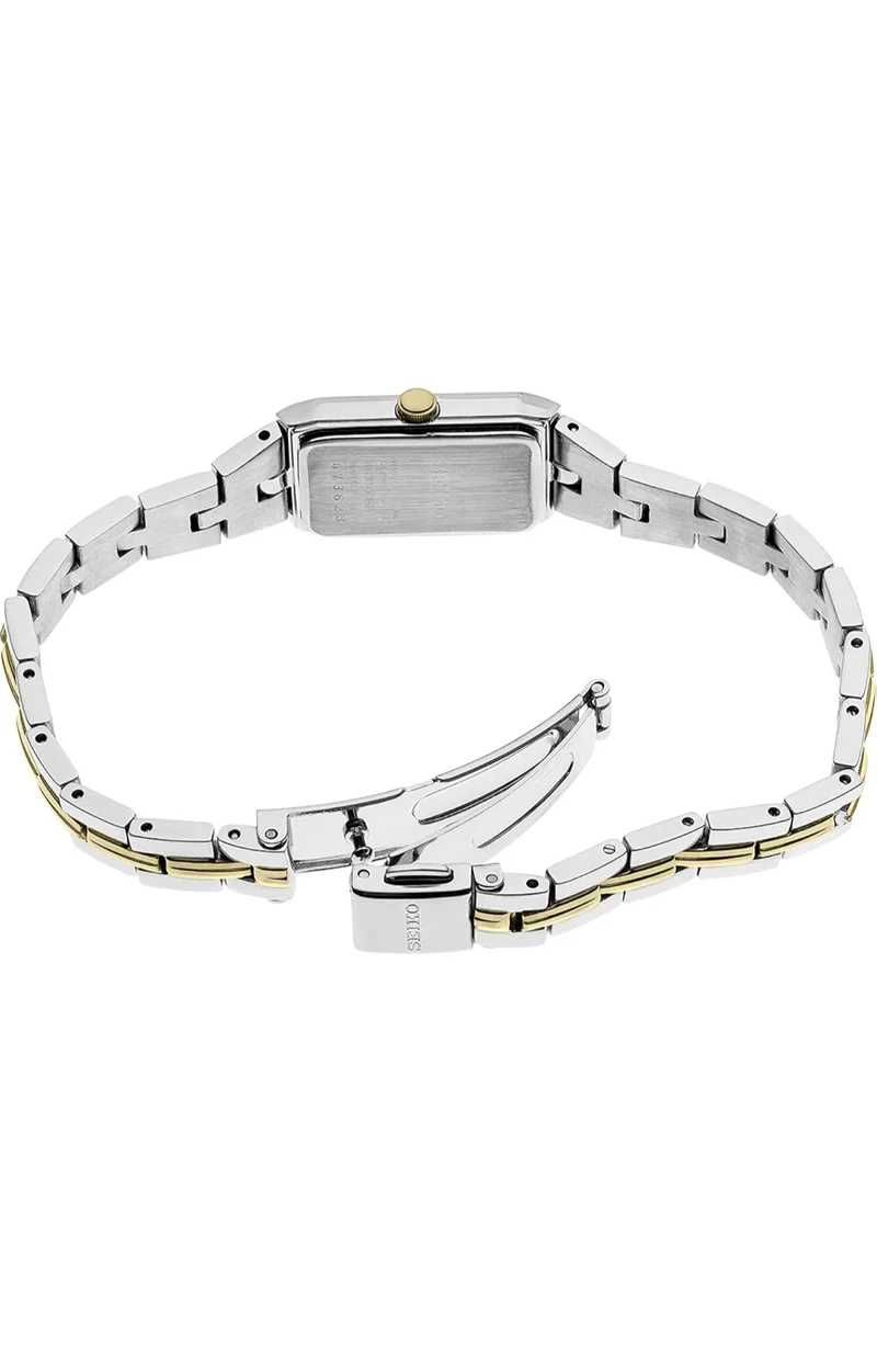 SEIKO Jewelry-Inspired Stainless Steel Watches w/ Push 3-Fold Bracelet & Scratch-Resistant Hardlex Crystal, 30m Water-Resistant - Black