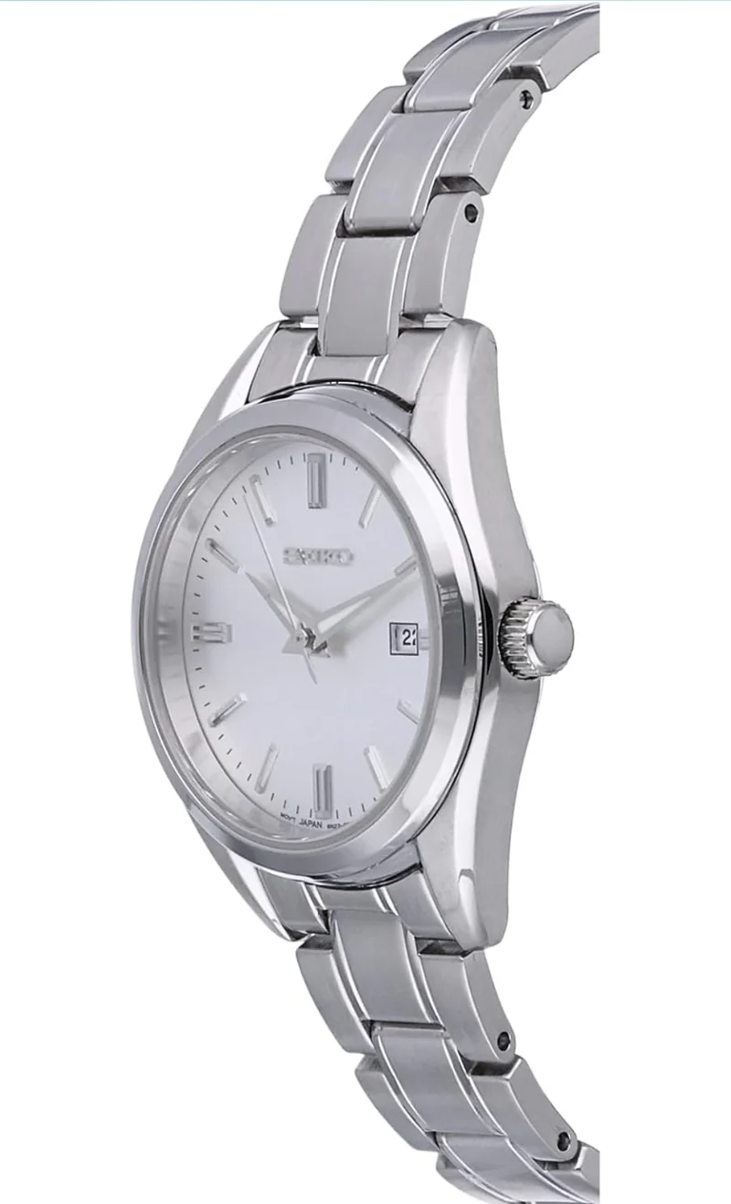 SEIKO Watch Date Calendar, and Water-Resistant to 100m - Silver