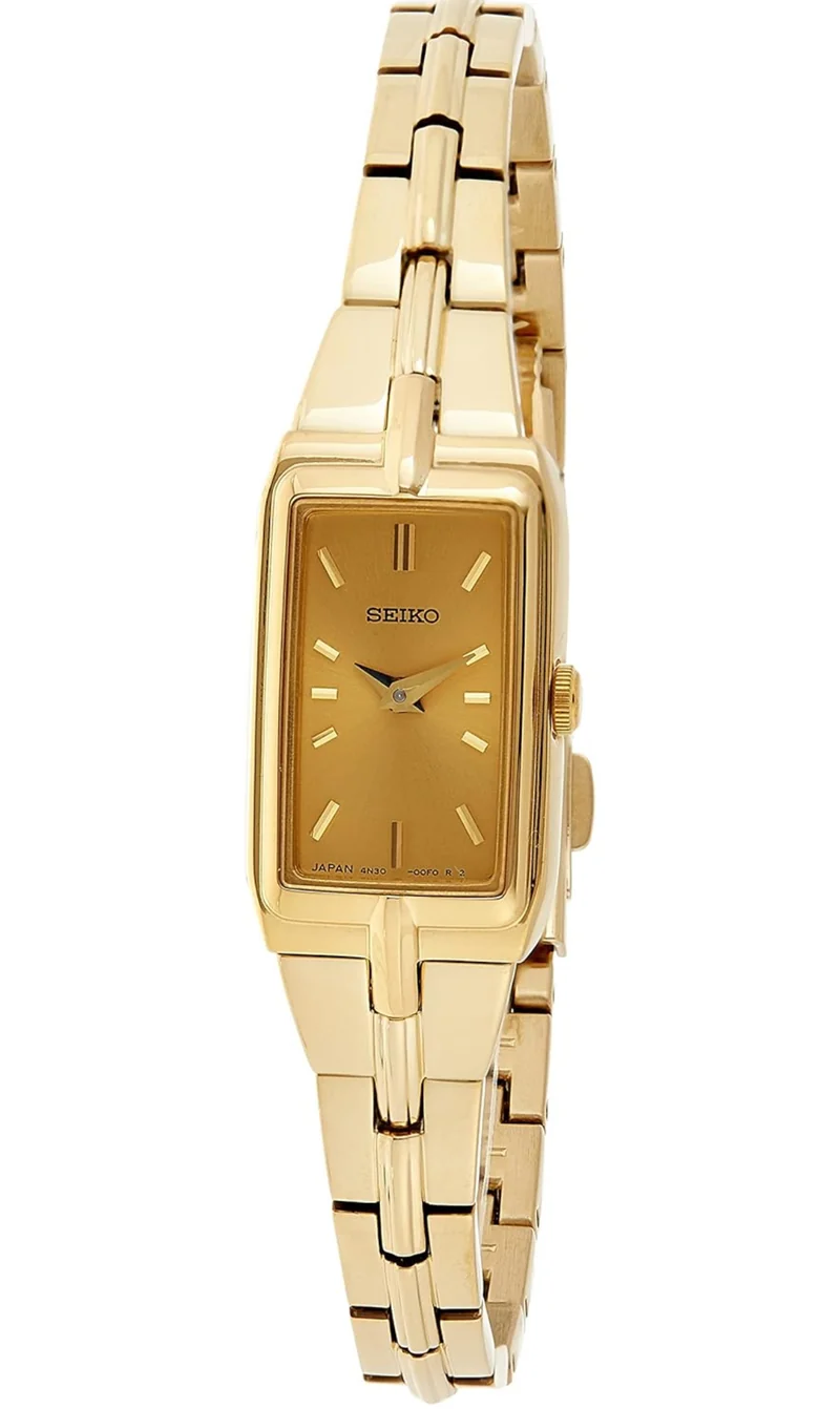 SEIKO Jewelry-Inspired Stainless Steel Watches w/ Push 3-Fold Bracelet & Scratch-Resistant Hardlex Crystal, 30m Water-Resistant - Champagne