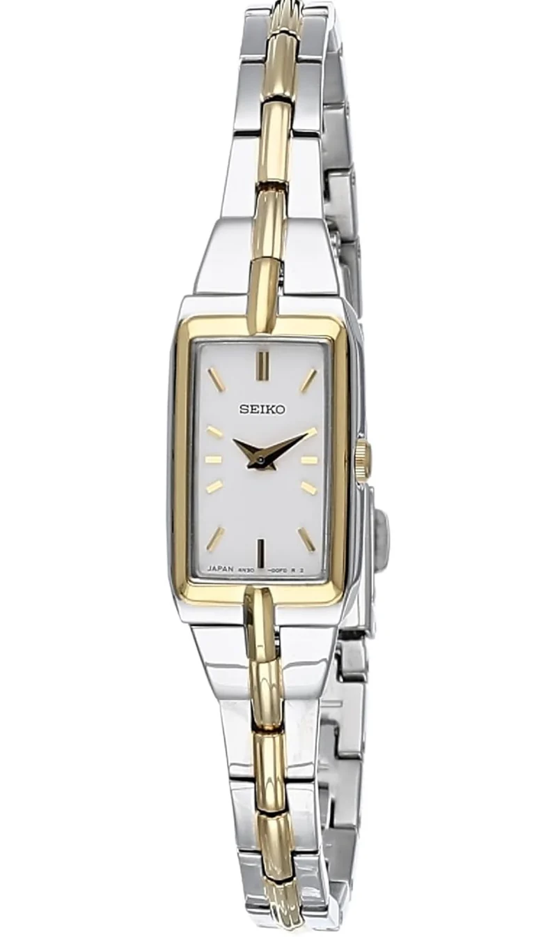 SEIKO Jewelry-Inspired Stainless Steel Watches w/ Push 3-Fold Bracelet & Scratch-Resistant Hardlex Crystal, 30m Water-Resistant - White