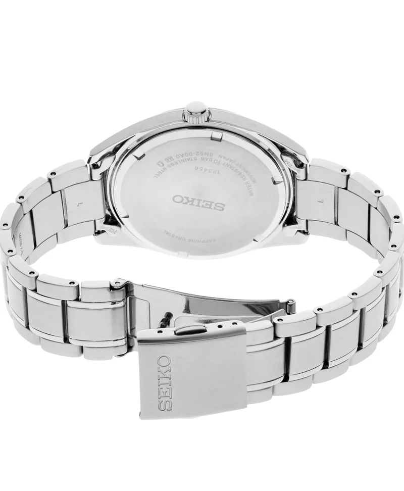 SEIKO Men's Quartz Watch - Green Dial with Date, Stainless Steel Bracelet, 100M Water Resistant - NEW