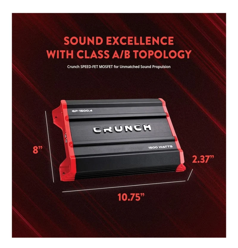 Crunch Ground Pounder GP-1500.4 1500 Watt 4 Channel Amplifier - NEW