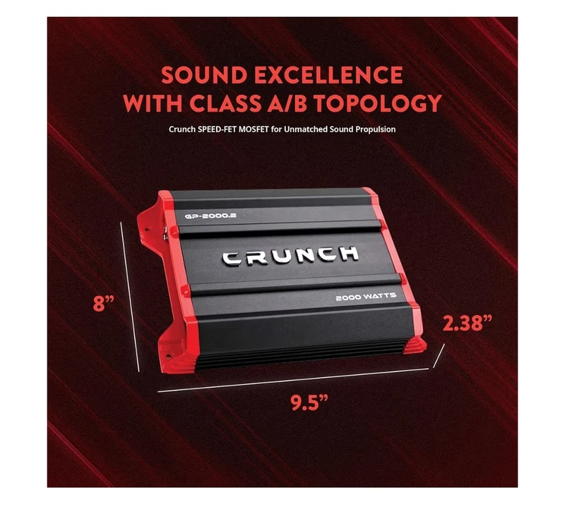 Crunch Ground Pounder GP-2000.2 2000 Watt 2 Channel Amplifier - NEW