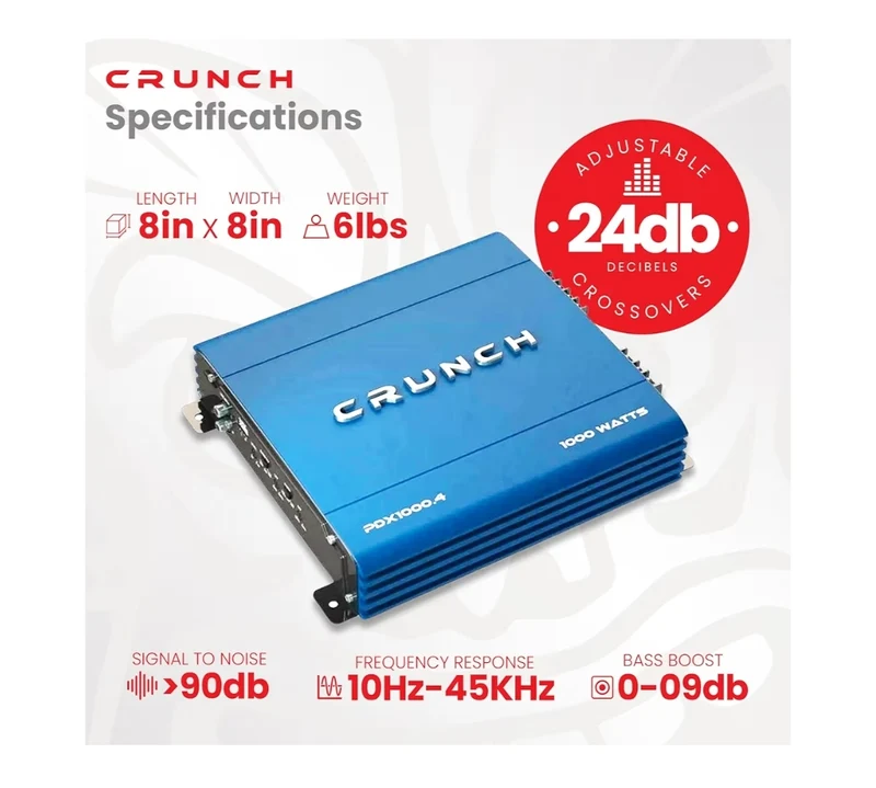 Crunch PDX-1000.4 PowerDriveX 1000 Watt 4 Channel Exclusive Blue A/B Car Stereo Amplifier - NEW