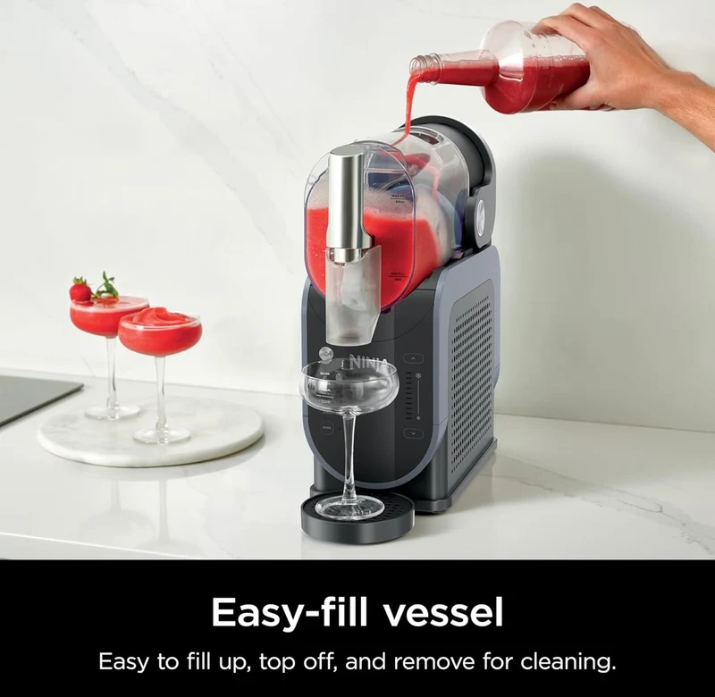 Ninja SLUSHi with RapidChill Technology, 88 oz. Frozen Drink & Slushie Machine, 5 Preset Programs, Margaritas, Frappés, and More, Premium Accents, Black, FS301