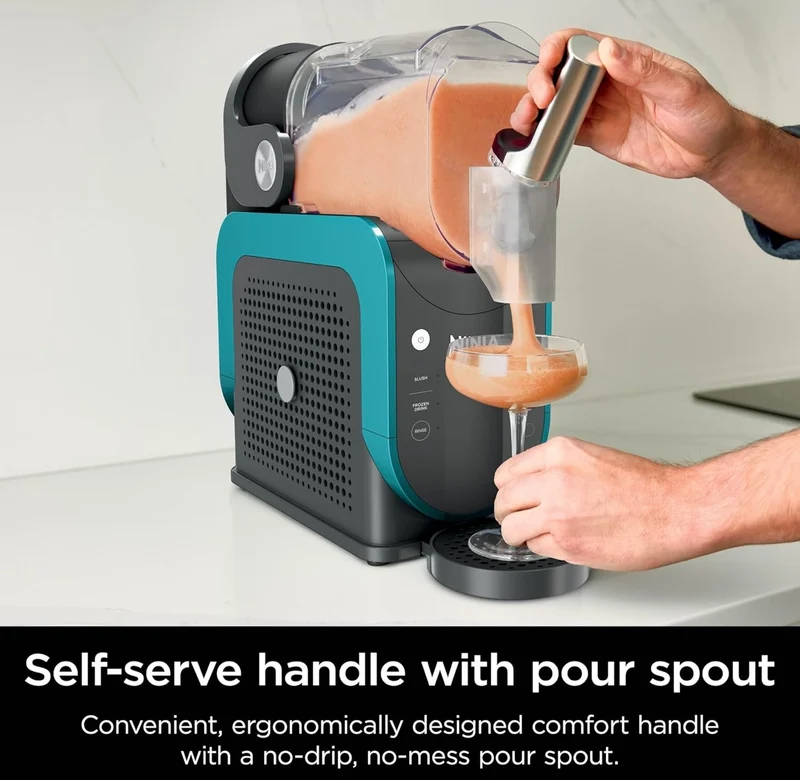 Ninja SLUSHi Professional Frozen Drink Maker with RapidChill Technology, 88 oz. Frozen Drink & Slushie Machine, 2 Preset Programs, Frozen Margaritas, and More, Premium Accents, Teal, FS299