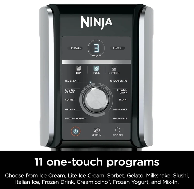 Ninja CREAMi Deluxe Ice Cream & Frozen Treat Maker for Ice Cream, Sorbet, Milkshakes, Frozen Yogurt, & More, 11-in-1, XL Capacity, Silver, Includes (2) Family-Sized 24 oz. Tubs, NC501