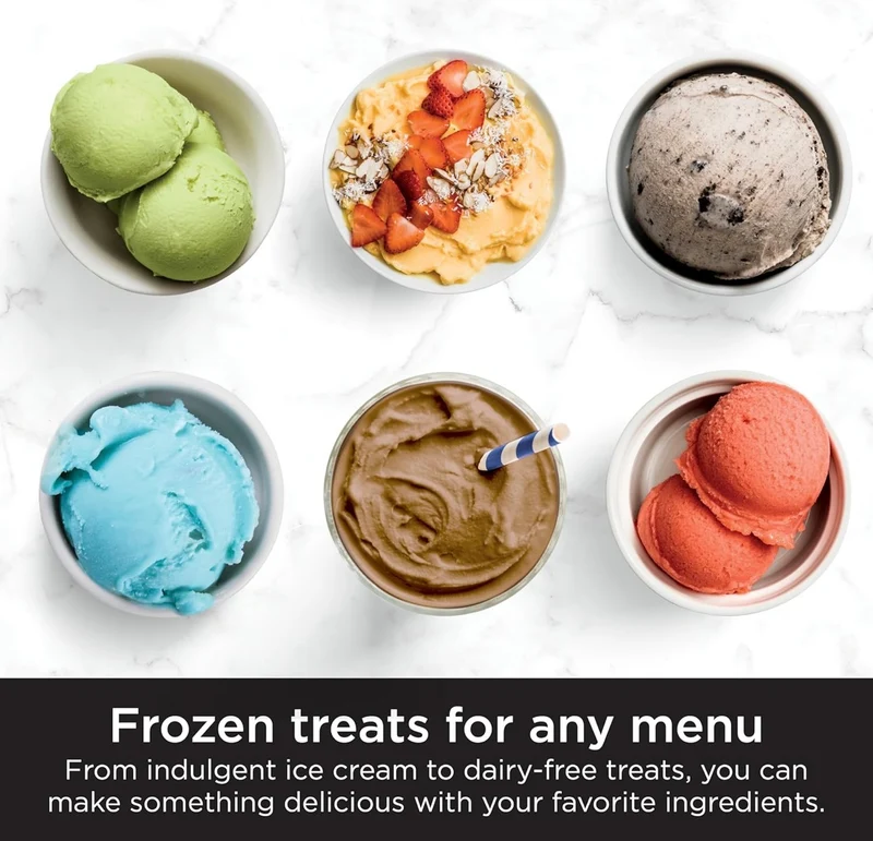 Ninja NC301 CREAMi Ice Cream Maker, for Gelato, Mix-ins, Milkshakes, Sorbet, Smoothie Bowls & More, 7 One-Touch Programs, with (2) Pint Containers & Lids, Compact Size, Perfect for Kids, Silver