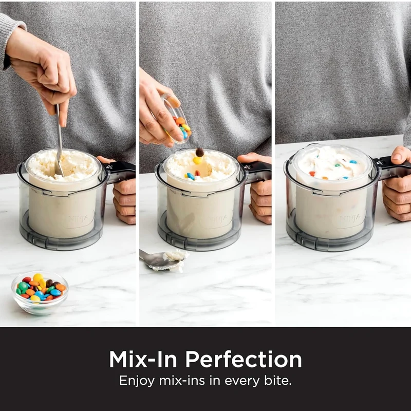 Ninja CREAMi, Ice Cream Maker, Ice Cream, Gelato, Sorbet ,Milkshakes, Mix-ins, Smoothie Bowls & More, 7-in-1, Ice Cream Pints - Black (NC299AMZ)
