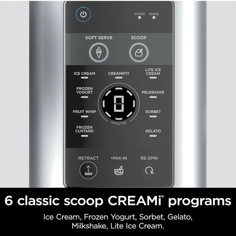 Ninja Swirl by CREAMi Ice Cream and Soft Serve Maker Low Calories Program & More, 13-in-1, Soft Serve Handle, (2) CREAMi Swirl 16oz Pints - NC701