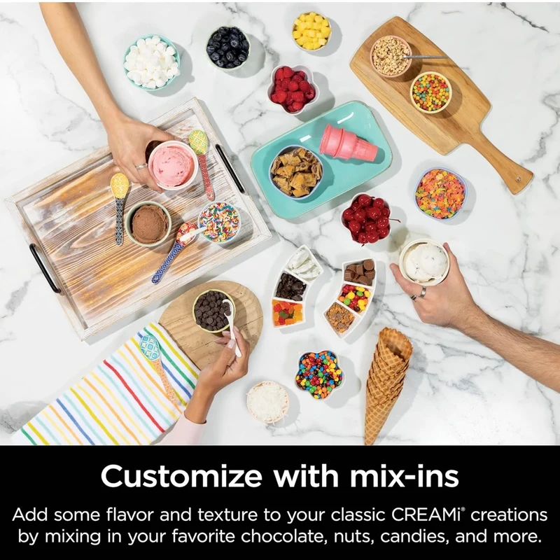 Ninja Swirl by CREAMi Ice Cream and Soft Serve Maker Low Calories Program & More, 13-in-1, Soft Serve Handle, (2) CREAMi Swirl 16oz Pints - NC701