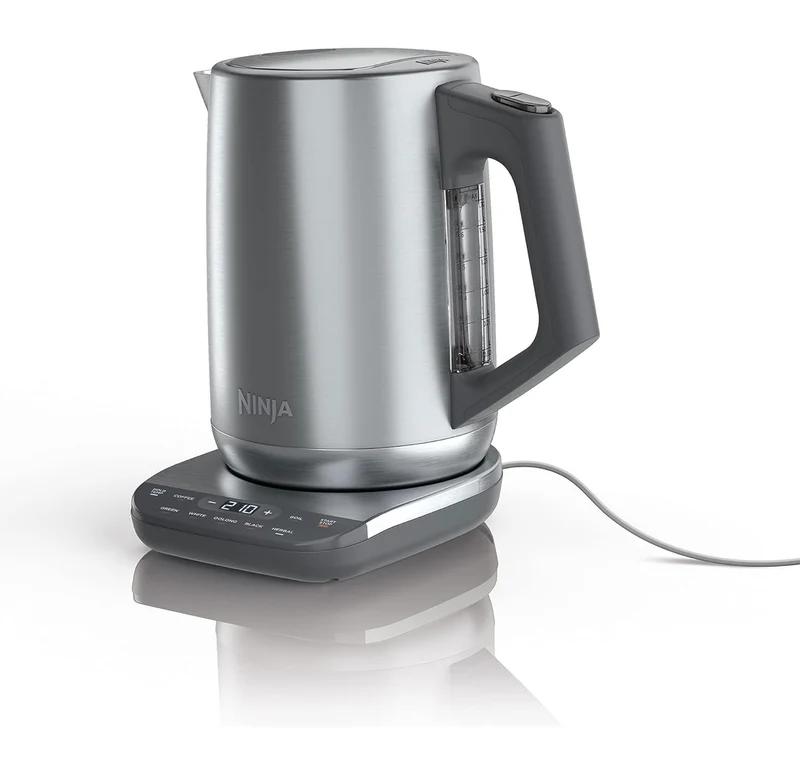 Ninja KT200 Precision Temperature Electric Kettle, 1500 watts 7-Cup Capacity, Hold Temp Setting - Silver