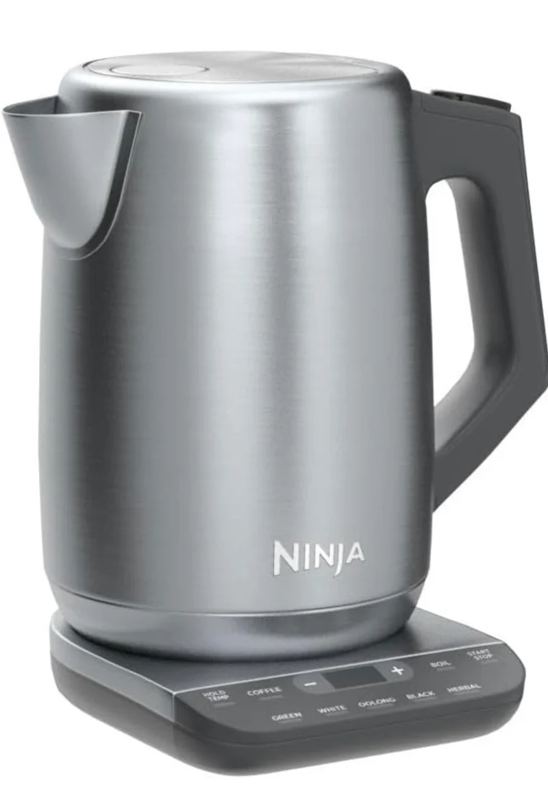 Ninja KT200 Precision Temperature Electric Kettle, 1500 watts 7-Cup Capacity, Hold Temp Setting - Silver