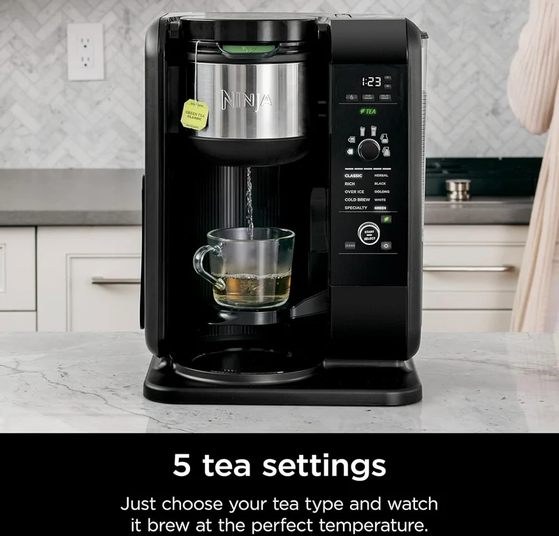 Ninja Hot and Cold Brewed System, Tea & Coffee Maker, with Auto-iQ 50 oz Thermal Carafe (Black) CP307