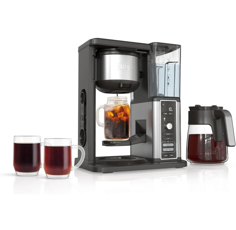 Ninja Hot & Iced XL Coffee Maker with Rapid Cold Brew, 4 Brew Styles - Permanent Filter -Removable Reservoir - Black CM371
