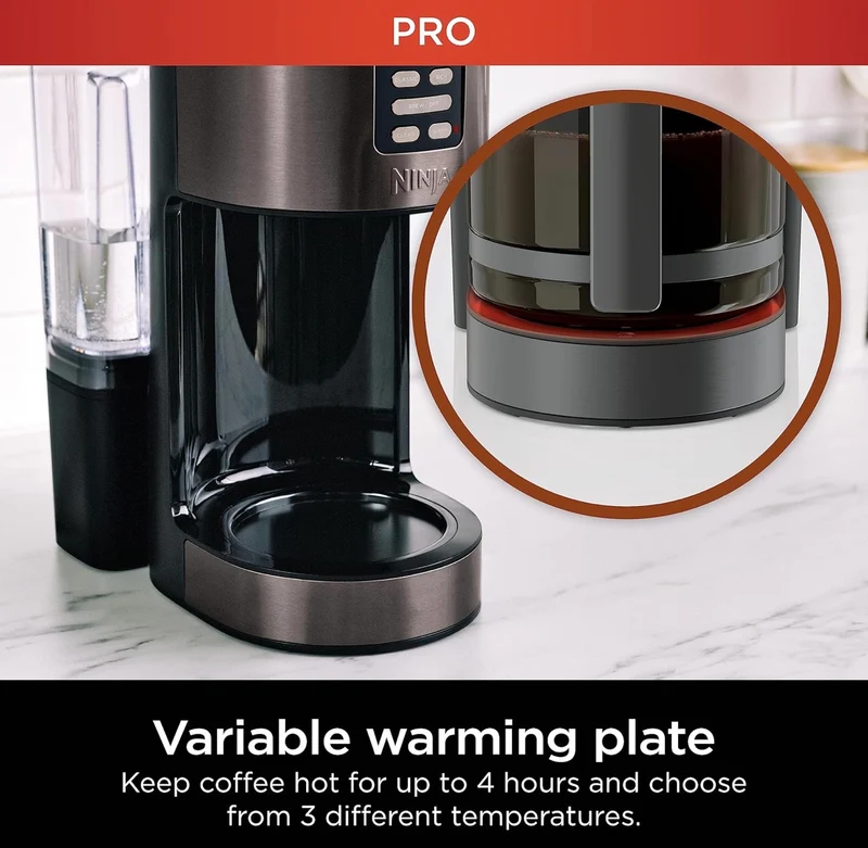 Ninja | Coffee Maker 14-Cup Glass Carafe Programmable - Includes Adjustable Warming Plate - Black Stainless Steel