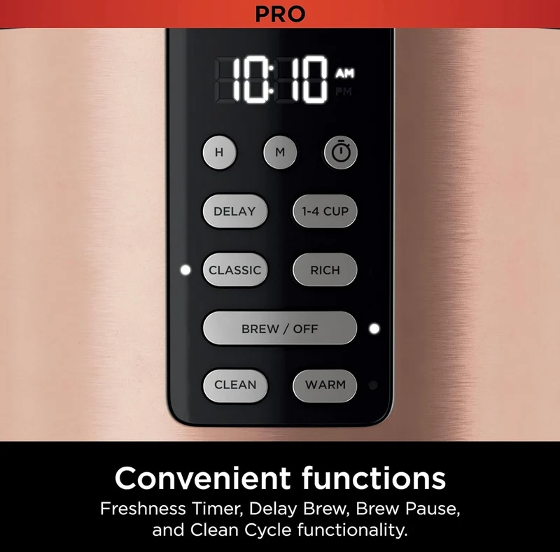 Ninja Programmable XL 14-Cup Coffee Maker PRO with Permanent Filter, 2 Brew Styles Classic & Rich - Copper DCM201CP