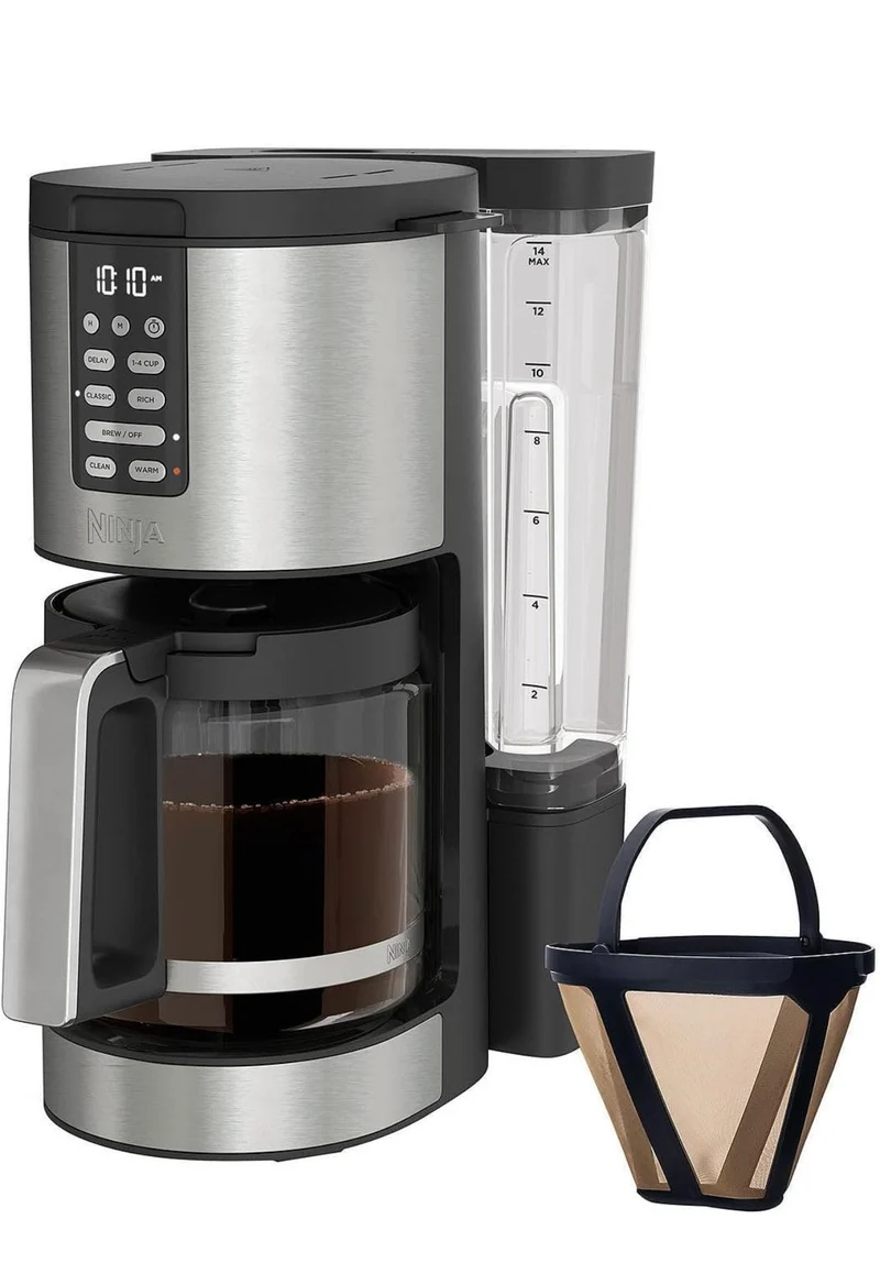 Ninja 14 Cup , Programmable Coffee Maker XL Pro with Permanent Filter - Stainless Steel DCM201