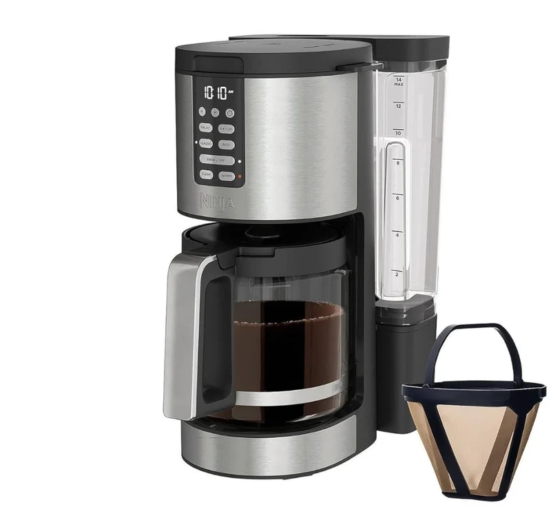 Ninja 14 Cup , Programmable Coffee Maker XL Pro with Permanent Filter - Stainless Steel DCM201