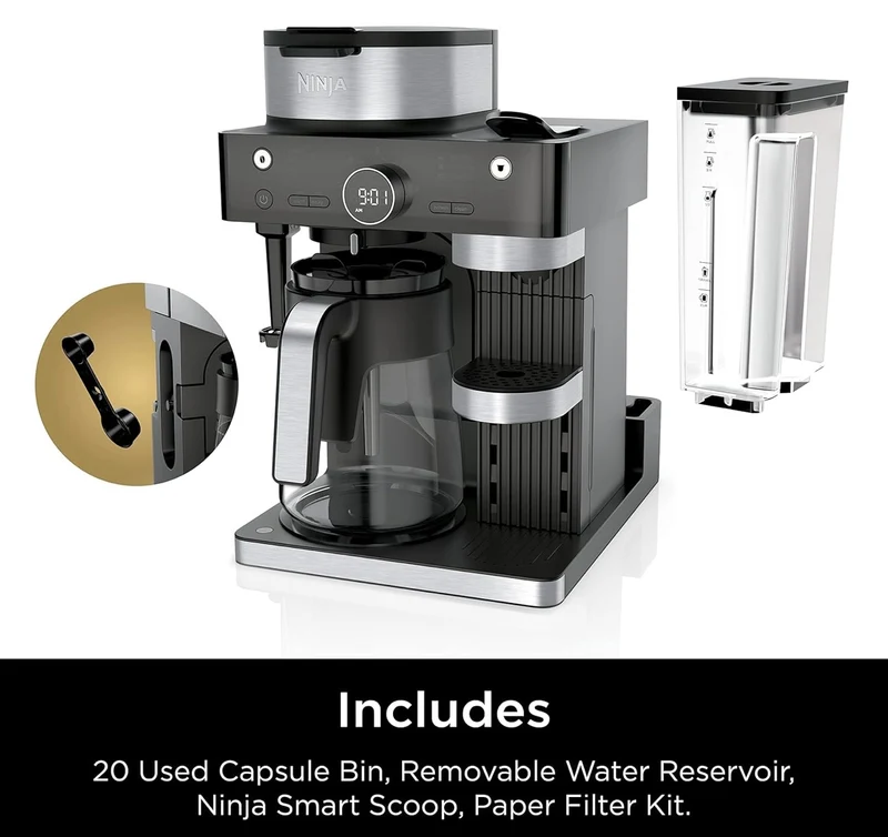 Ninja Espresso & Coffee Maker & Barista System, 3 Espresso Brew Styles, Single-Serve Coffee & Nespresso Capsule Compatible- Black, CFN601