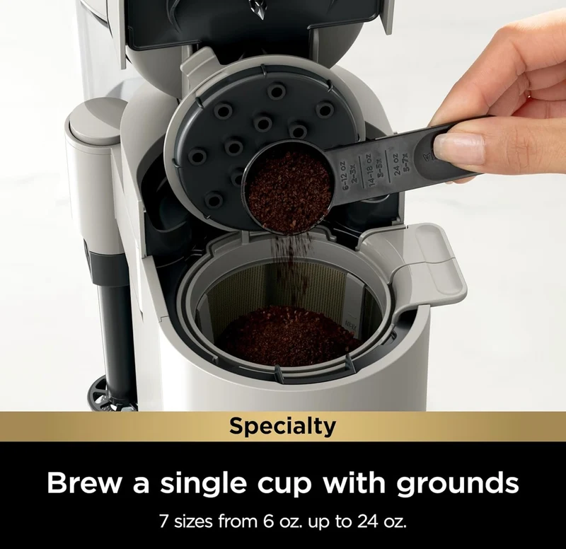 Ninja Pod & Grounds Specialty Single-Serve Coffee Maker, K-Cup Pod Compatible - Stone (PB051ST)