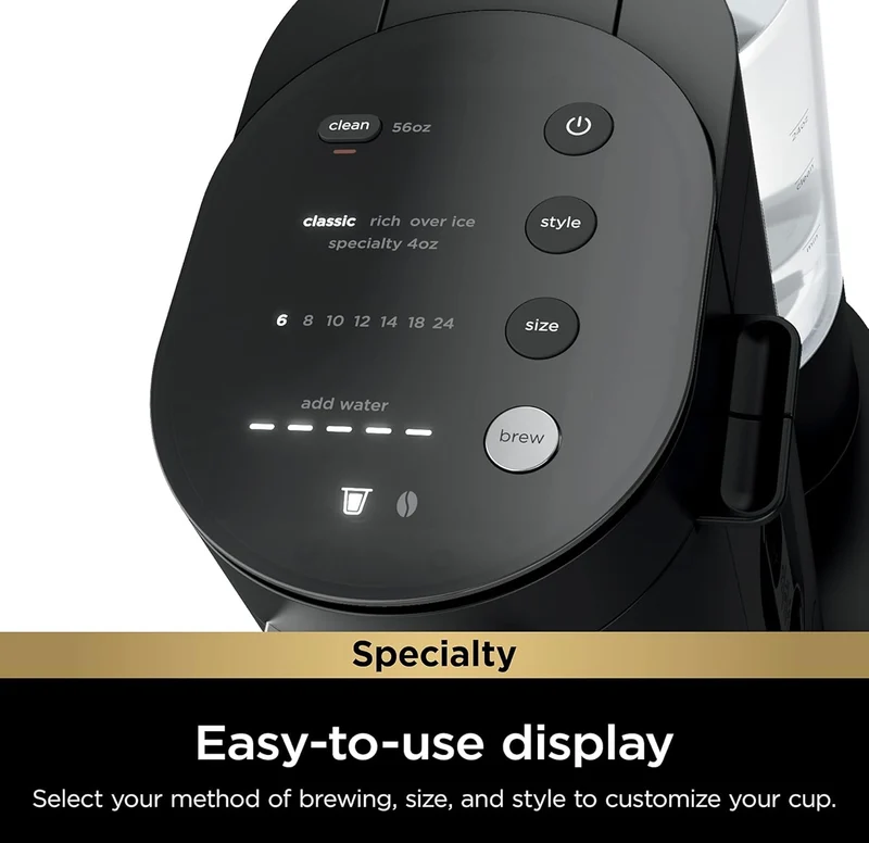 Ninja Coffee Maker Single Serve Brew with Coffee Pods & Grounds Compatible with K-Cup Coffee Pods - Black (PB051)