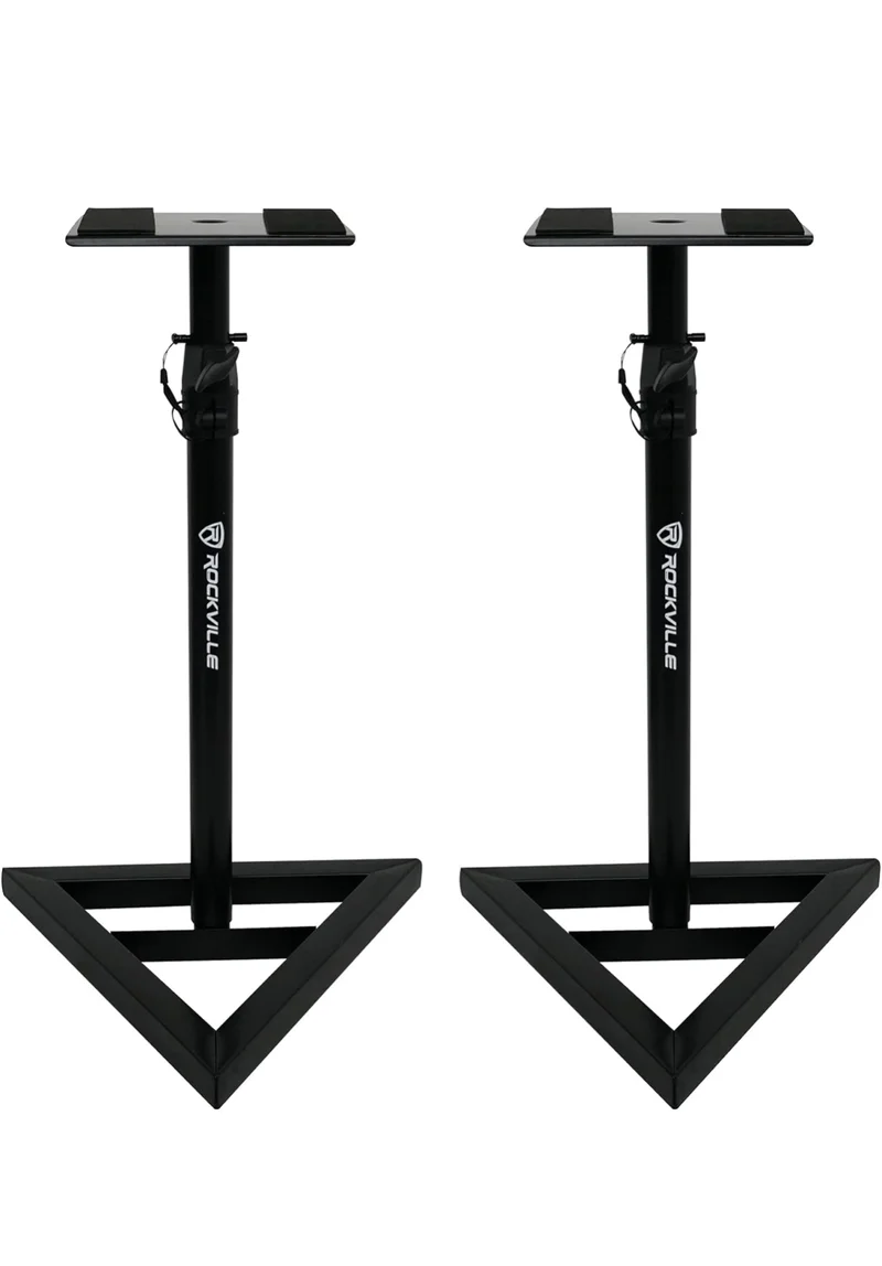 Rockville Pair APM8B 8" 2-Way 500 Watt Powered USB Studio Monitors+Stands+Pads
